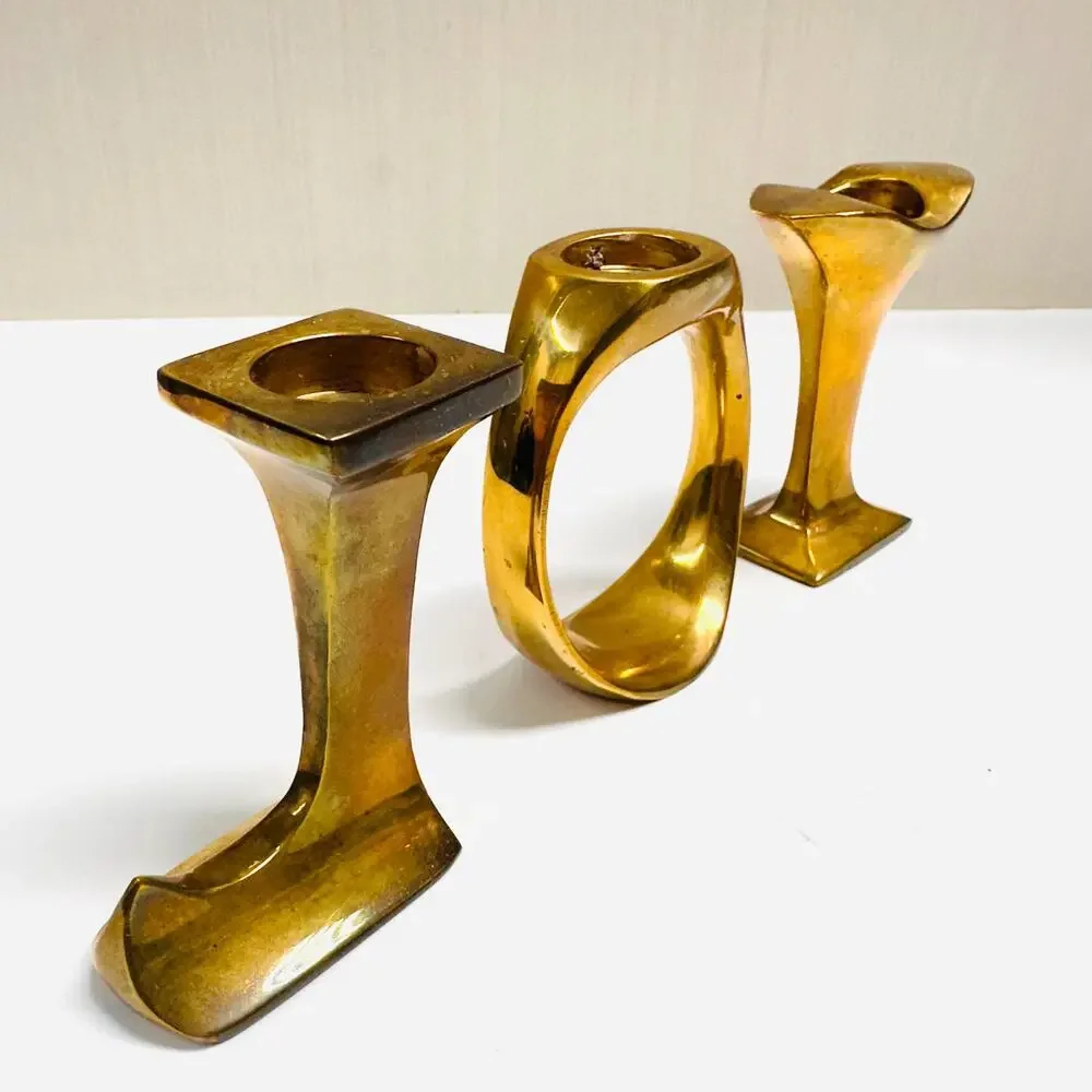 Vintage Solid Brass JOY Taper Candlestick Holders International Silver Company